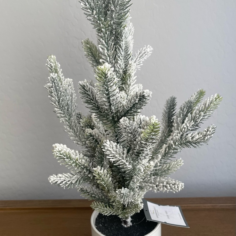 Threshold 22" Artificial Potted Mini Christmas Tree White Snowy - Picture 5 of 8